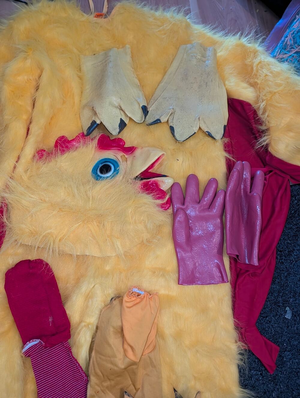 Rubies Chicken Costume Mascot Rubber Mask Feet Hands Adult One Size 5#